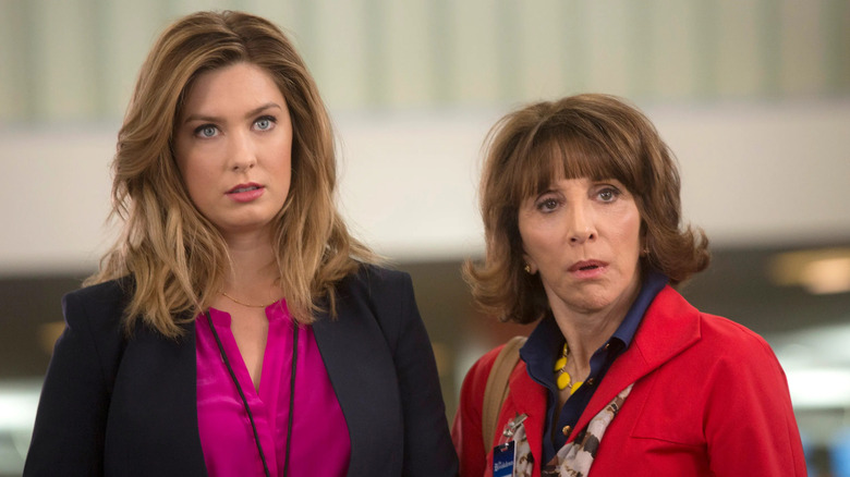 Katie Wendelson (Briga Heelan) and Carol Wendelson (Andrea Martin) react on Great News