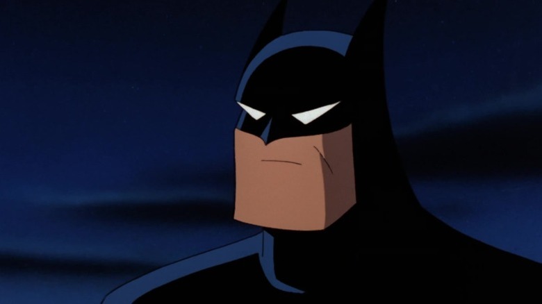 Batman standing with the night sky behind him on Batman: The Animated Series S2E17