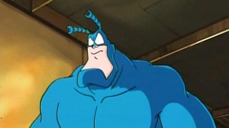 The Tick knitting his brow on The Tick S1E5