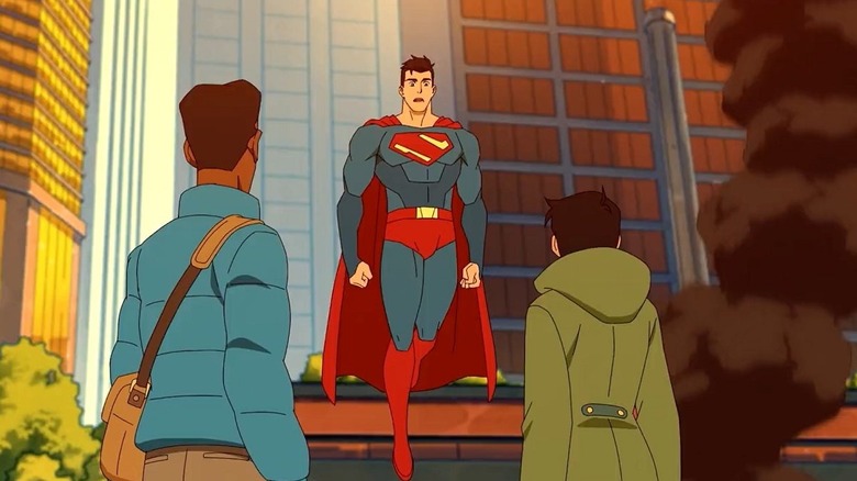 Jimmy, Superman, and Lois on "My Adventures with Superman."