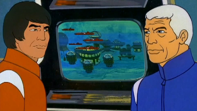 Marco and Hal looking at each other on "Sealab 2021."