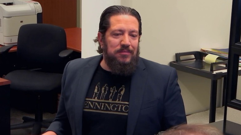 Sal talking to a job interview candidate on Impractical Jokers S9E6