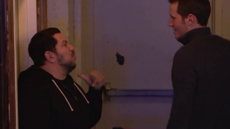 Sal telling a bar client not to go into the bathroom on Impractical Jokers S8E3