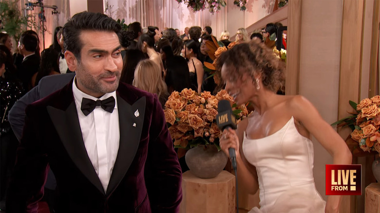 Kumail Nanjiani on the 2026 Golden Globes red carpet