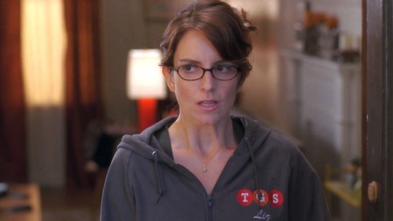 Liz Lemon wearing a TGS hoodie in 30 Rock