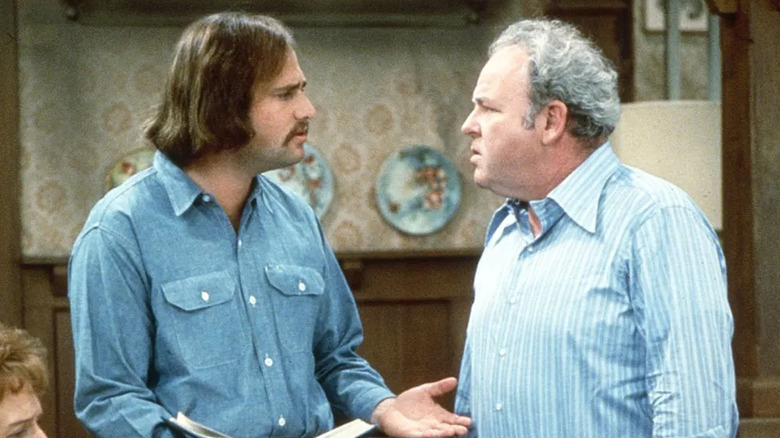 Meathead and Archie Bunker talking in All in the Family