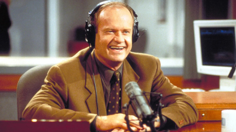 Frasier talking on the radio in Frasier
