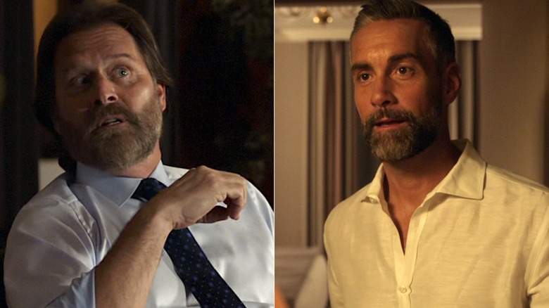 A split image of actors Jeffrey Nordling and Jay Harrington.