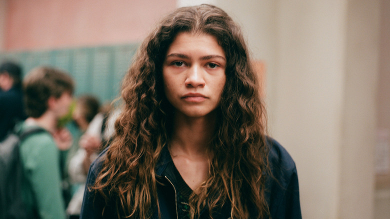 Rue at high school in "Euphoria" (2019)