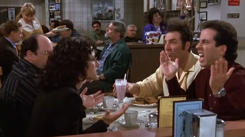 The cast of Seinfeld during the finale