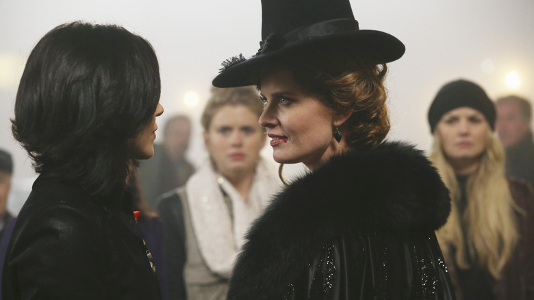 Zelena staring at Regina in Once Upon a Time.