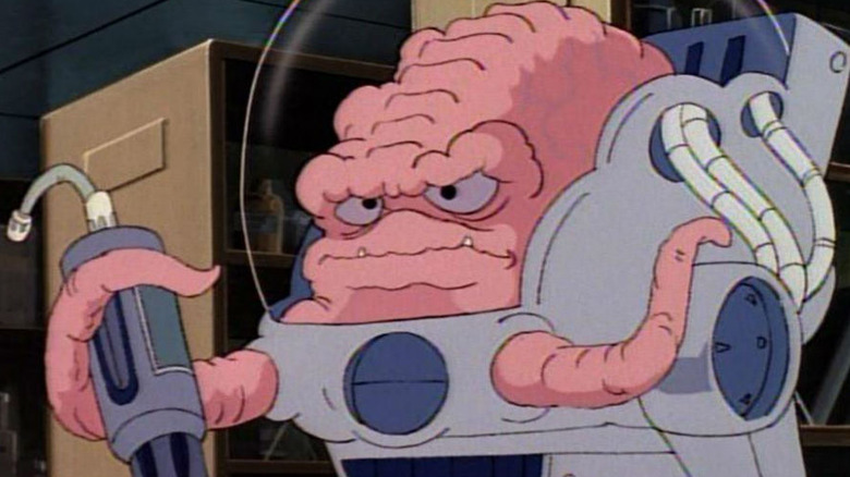 Krang standing in a robot suit in Teenage Mutant Ninja Turtles (1987)