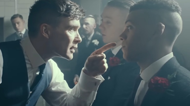 Thomas Shelby pointing at Isaiah Jesus in Peaky Blinders