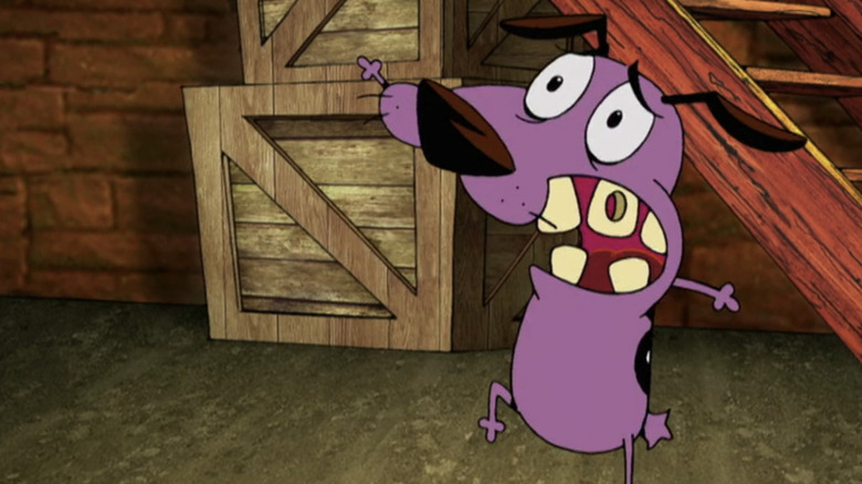 Courage the Cowardly Dog, being cowardly