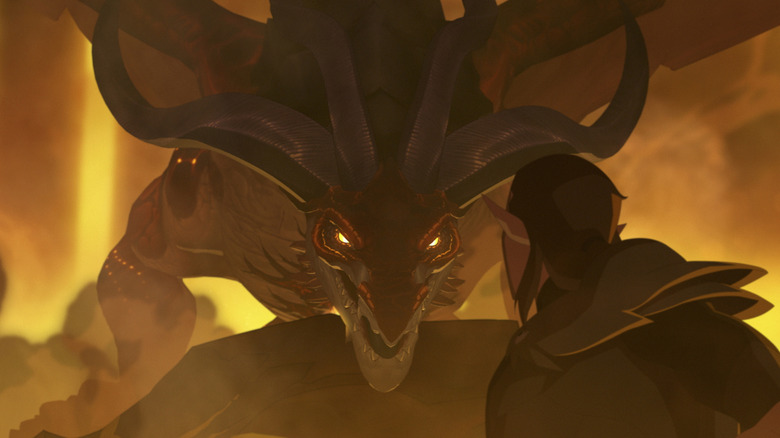 Thordak in a fire-lit room in "The Legend of Vox Machina" (2022)