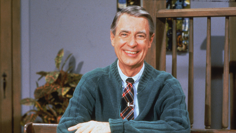 Fred Rogers on the set of Mister Rogers' Neighborhood