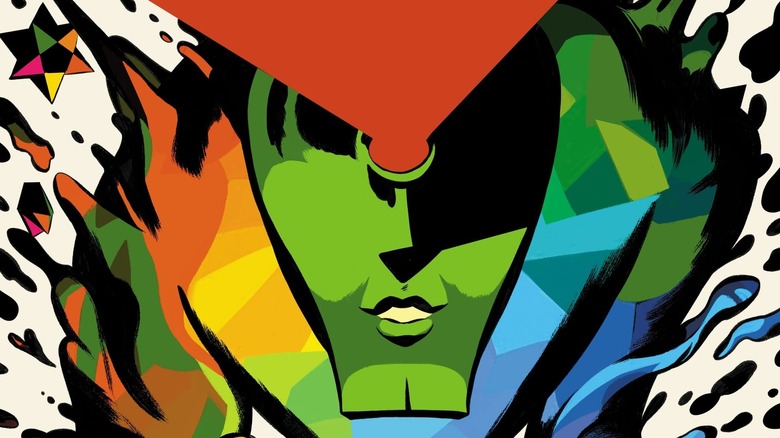 a colorful abstract impression of Martian Manhunter on the cover of "Absolute Martian Manhunter" #1