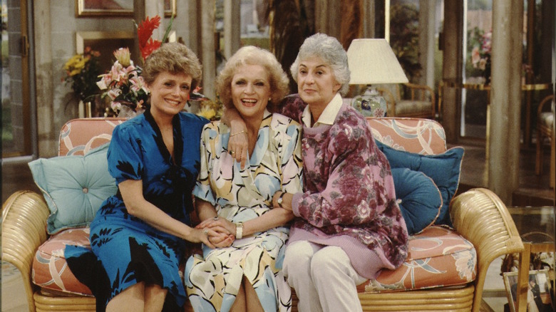 Dorothy, Rose, and Blance on the couch in "The Golden Girls" (1985)