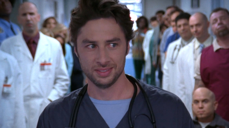 JD walking down the hospital for the final time in Scrubs