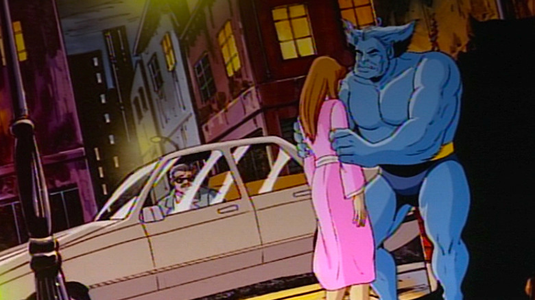 Carly Crocker and Beast talking in X-Men: The Animated Series (1992)