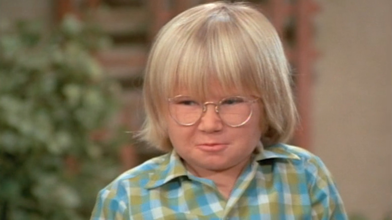 Cousin Oliver looking embarrassed on "The Brady Bunch" (1969)