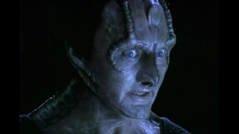 Andrew Robinson as Garak on Star Trek: Deep Space Nine, looking super creepy