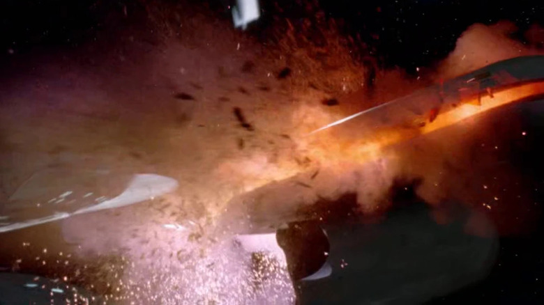 The Enterprise exploding on Star Trek: The Next Generation
