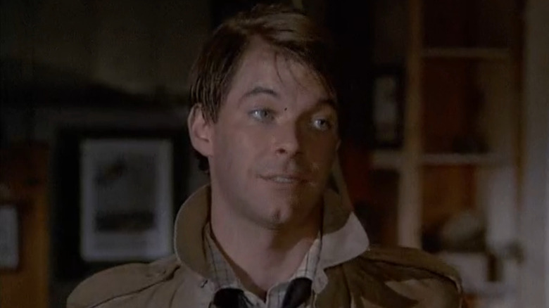 Charles Lindbergh looking at someone off to his left in Voyagers!
