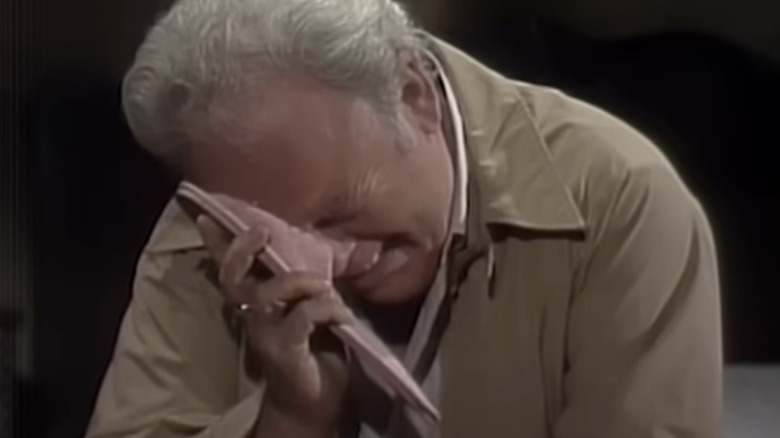 Archie Bunker mourns his wife Edith in "Archie Bunker's Place"