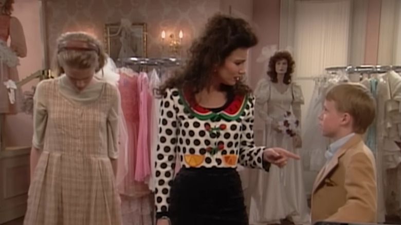 Nicholle Tom, Fran Drescher, and Benjamin Salisbury in The Nanny