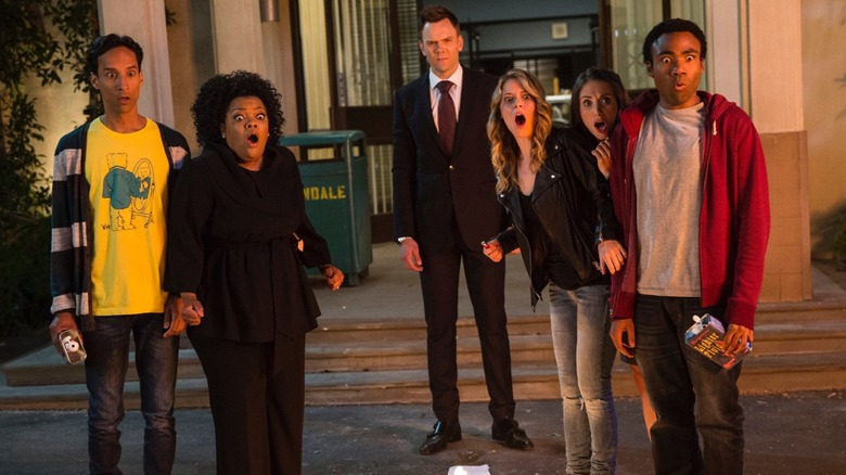 The study group in the Community Season 5 premiere