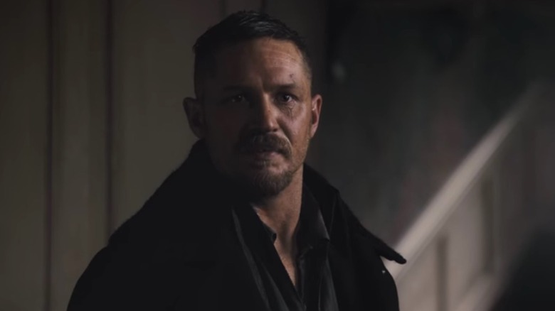 Tom Hardy as James Delaney looking angry in Taboo