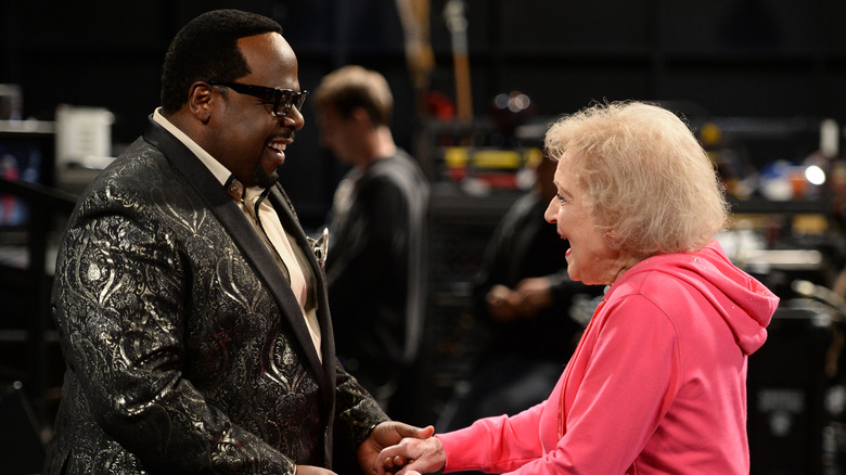Cedric the Entertainer and Betty White during the live filming TV Land event