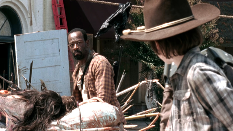 The Walking Dead, Morgan looking at Carl