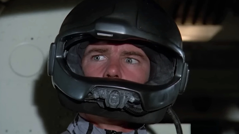 Jan-Michael Vincent's Stringfellow Hawke wearing a helmet in Airwolf