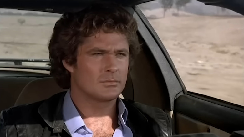 David Hasselhoff's Michael Knight driving KITT in Knight Rider