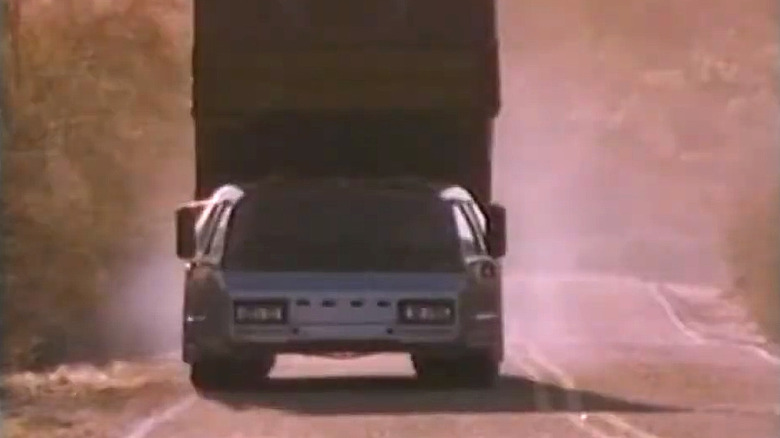 The truck driving on the road from The Highwayman