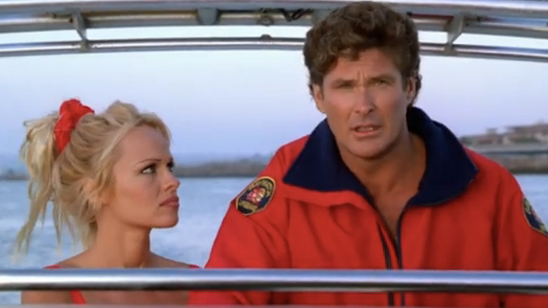 C.J. looking at Mitch while riding on a boat together