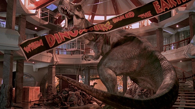 The T Rex roars in the visitor center in Jurassic Park.jpg