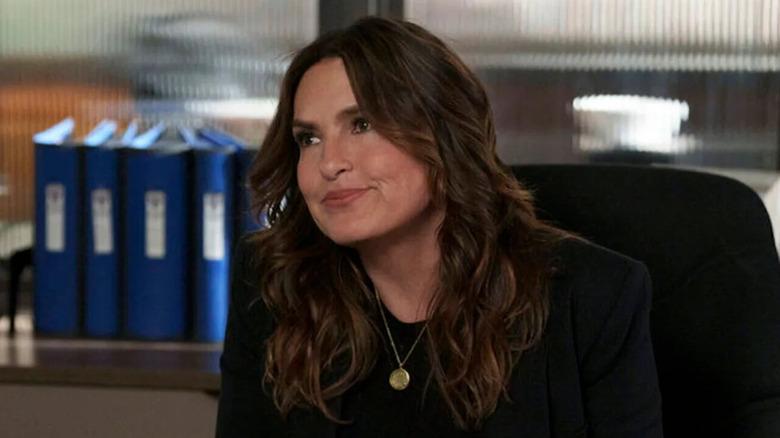 Olivia Benson (Mariska Hargitay) sitting down on Law & Order: SVU