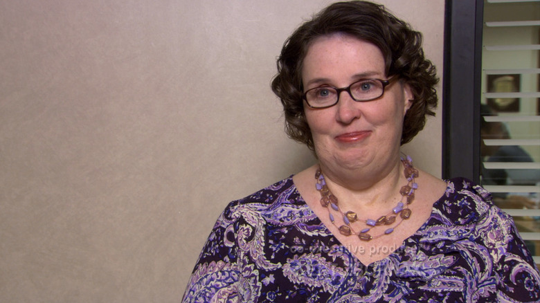 Phyllis Smith's Phyllis Vance sits in an interview room in The Office