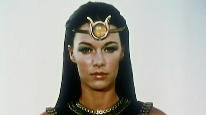 Joanna Cameron as Isis, scowling in The Secrets of Isis.