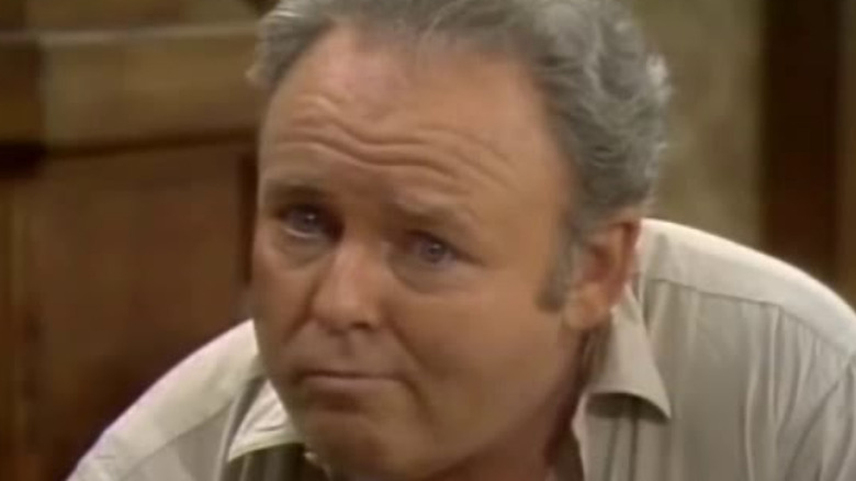 Archie Bunker (Caroll O'Connor) looking directly into camera on All in the Family