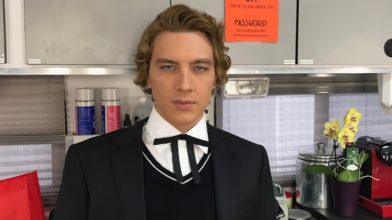 Cody Fern on the set of American Horror Story