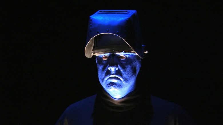 George hiding as a Blue Man Group performer in Arrested Development.