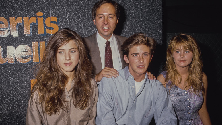 Jennifer Aniston with her co-stars on Ferris Bueller (1990)