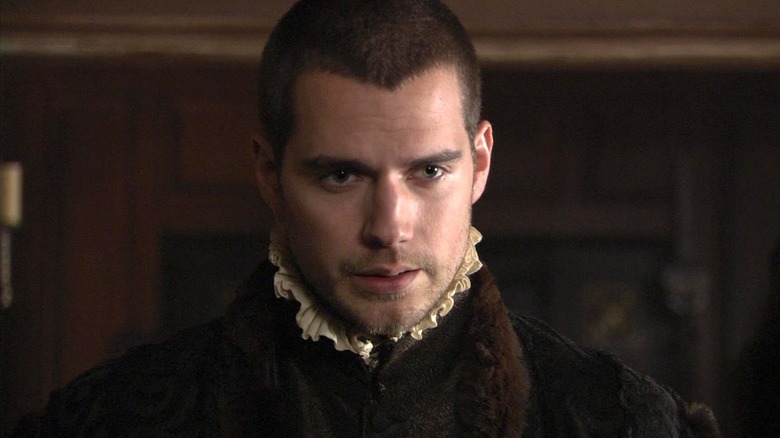 Charles Brandon wearing a black and brown outfit in The Tudors