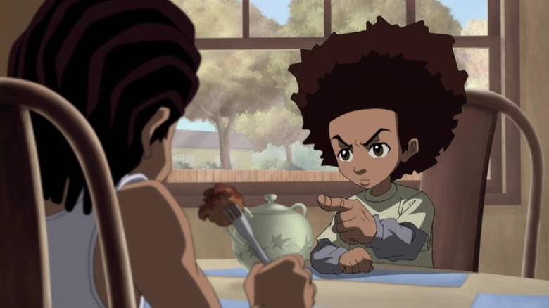 Huey Freeman confronts his brother Riley in The Boondocks