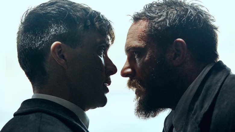 Alfie and Tommy face to face in Peaky Blinders