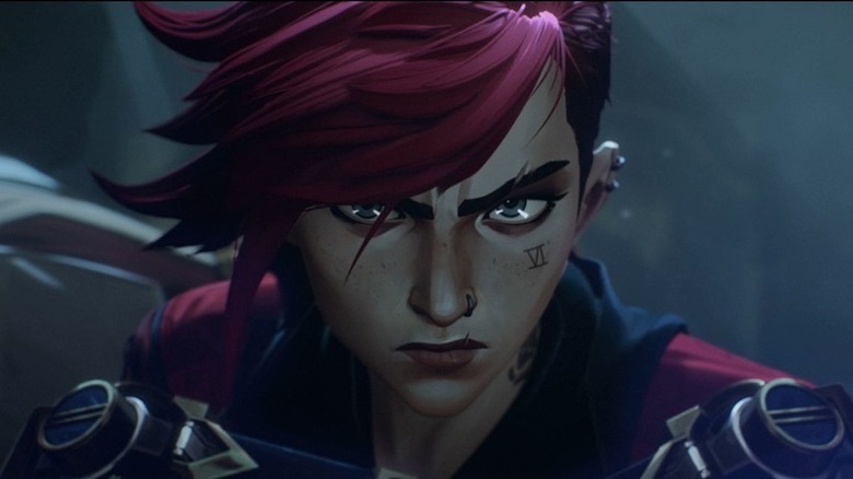 Violet (Hailee Steinfeld) glares from the shadows in Arcane: League of Legends